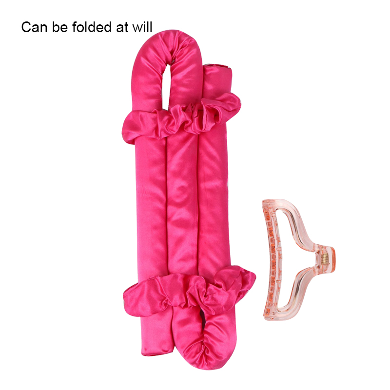Hair Wrap Rollers No Heat DIY Curler For Wearing In Bed Satin Fabric Curling Hair Tool Heatless Hair Curler